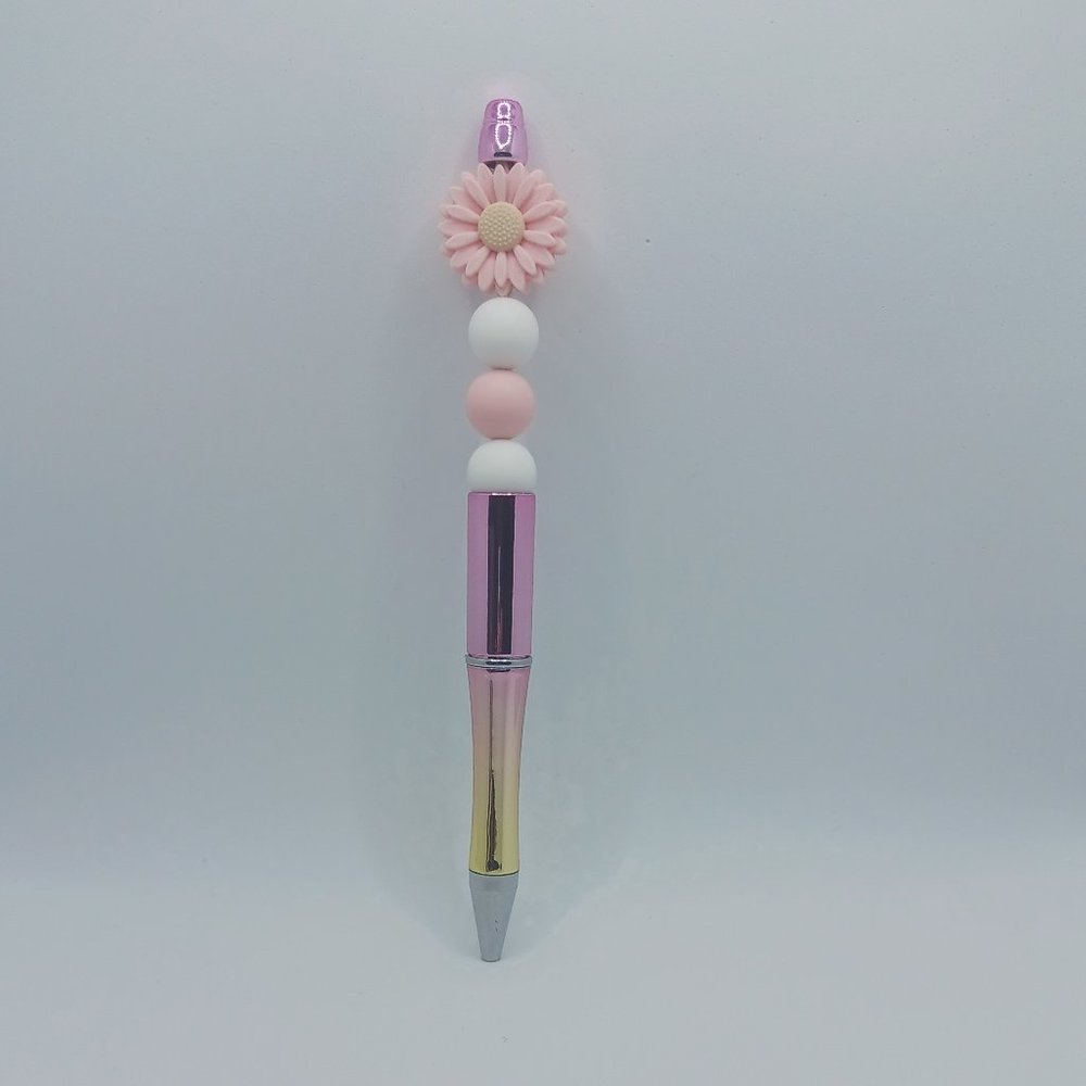 Pink Flower Beaded Pen